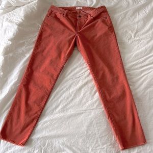 Thin wale corduroy ankle length w/stitching at length end